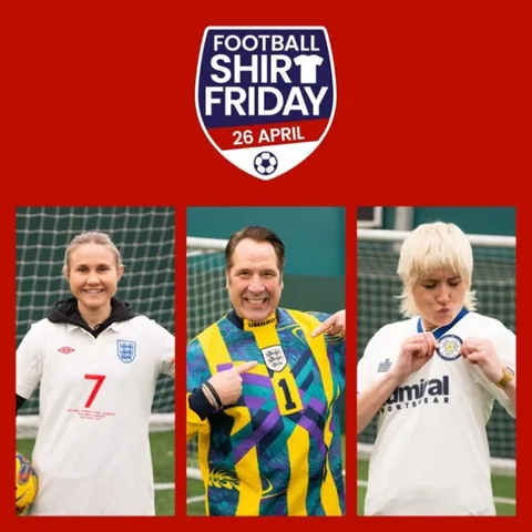 SHOW BOWEL CANCER THE RED CARD THIS FOOTBALL SHIRT FRIDAY
